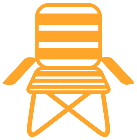 Bright orange lawn chair